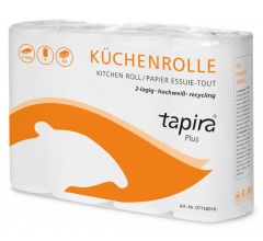 TAPIRA plus Küchenrolle, 2lg, 64 Bl., hochweiß, Recycling, 32 Ro/Pk.